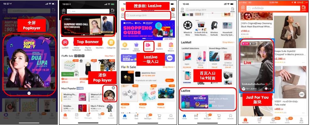 Lazada APP直播入口综合分析