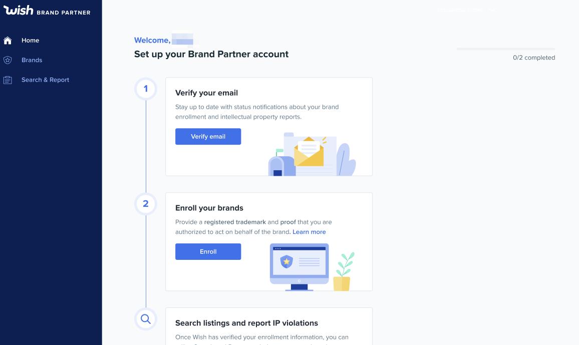 Wish 品牌合作伙伴 - 创建账户和品牌登记流程