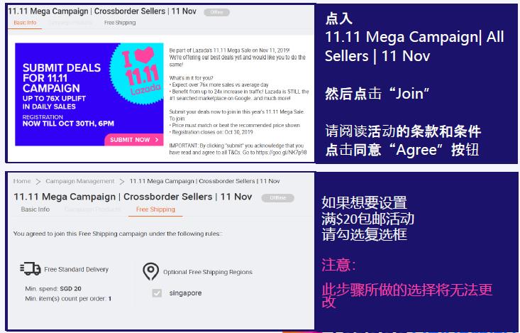 Lazada双十一大促活动报名攻略